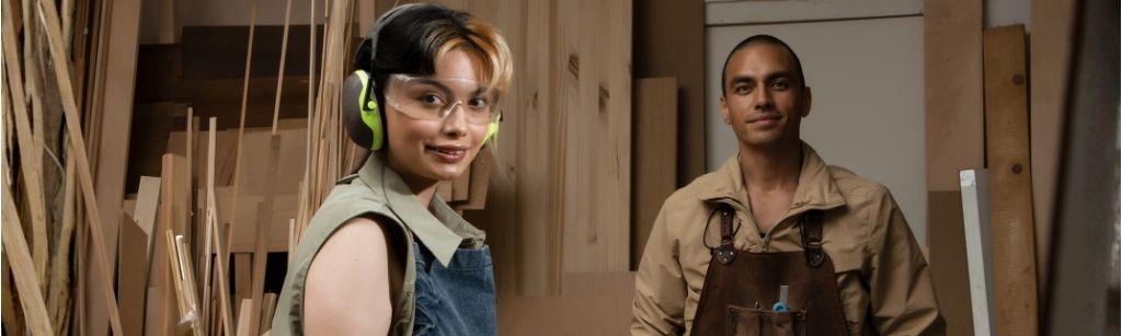 youth working in wood shop